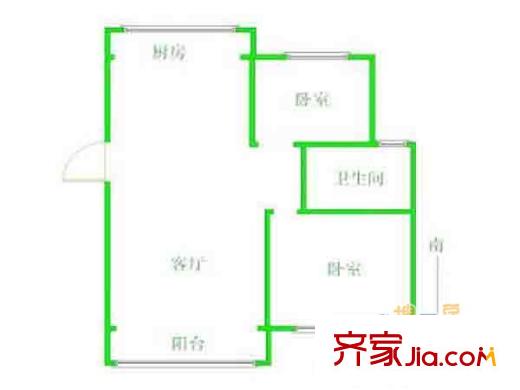 九蓮塘小區(qū)戶型圖戶型圖 2室 2室1廳1衛(wèi)1廚