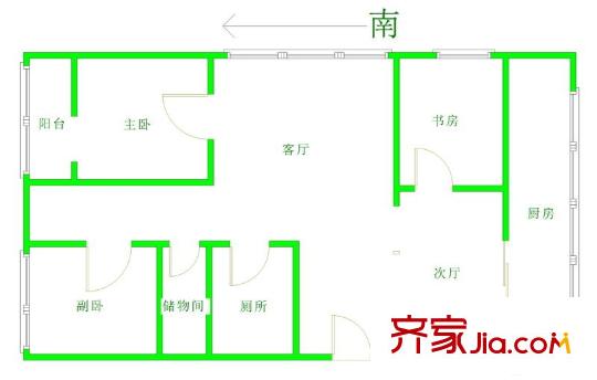 公園新寓戶型圖戶型圖 3室 3室2廳1衛(wèi)1廚