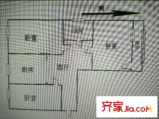 富民坊戶型圖戶型圖 3室 3室1廳1衛(wèi)1廚