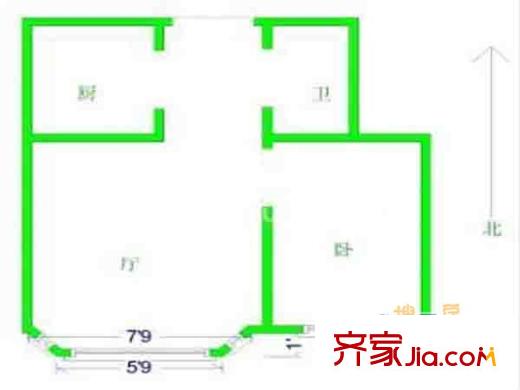 電站村戶型圖戶型圖 1室 1室1廳1衛(wèi)1廚