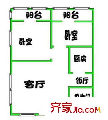東福金座戶型圖戶型圖 2室 2室1廳1衛(wèi)1廚