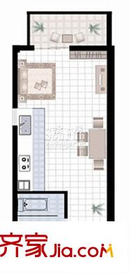 東福金座戶型圖A戶型 1室1廳1衛(wèi)