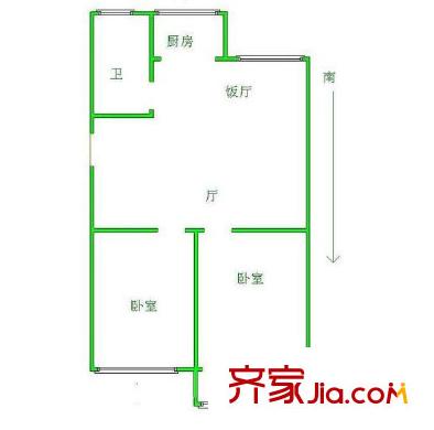 雅舍園戶型圖戶型圖 2室 2室2廳1衛(wèi)1廚