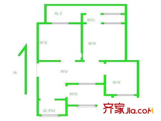 雅舍園戶型圖戶型圖 3室 3室1廳1衛(wèi)1廚