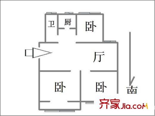 雅舍園戶型圖戶型圖 3室 3室2廳1衛(wèi)