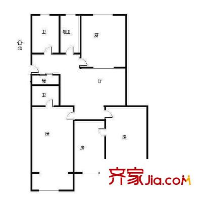 雅舍園戶型圖戶型圖 3室  3室2廳2衛(wèi)1廚