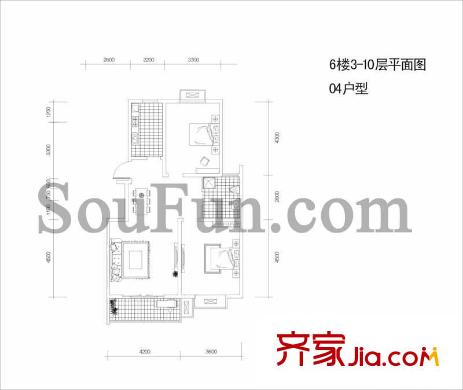 新亭蘭苑戶型圖戶型圖 2室 2室2廳1衛(wèi)1廚