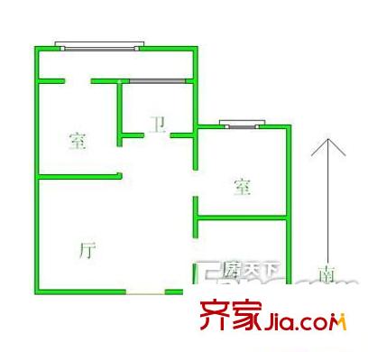 南公司小區(qū) 2室戶型圖