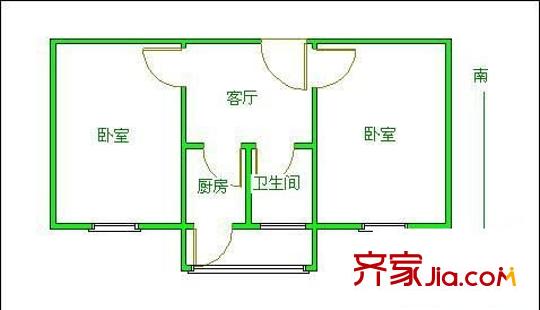 康福村戶型圖戶型圖  2室 2室1廳1衛(wèi)1廚