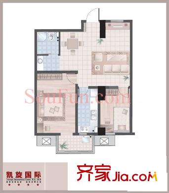 凱旋國際戶型圖戶型圖 1室 1室1廳1衛(wèi)1廚