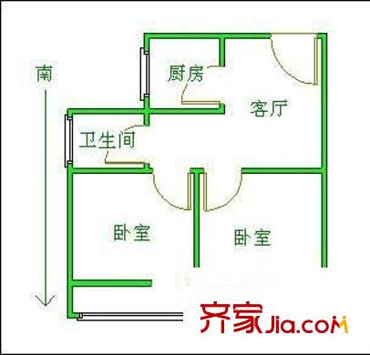 康福村戶型圖戶型圖  2室 2室1廳1衛(wèi)1廚