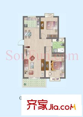 風(fēng)和日麗花園戶型圖戶型圖 2室 2室1廳1衛(wèi)1廚