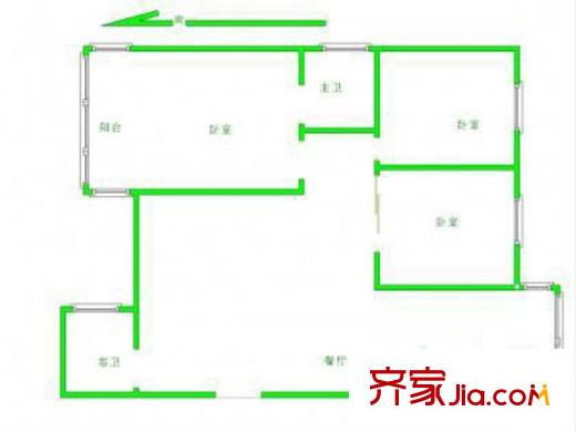 興隆紡織公寓戶型圖戶型圖 3室 3室2廳2衛(wèi)1廚