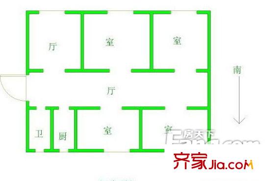 興隆紡織公寓戶型圖戶型圖 4室 4室2廳1衛(wèi)1廚