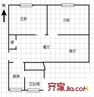 興隆紡織公寓戶型圖戶型圖 2室 2室1廳1衛(wèi)1廚