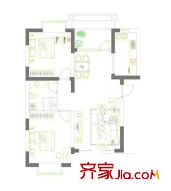 太平商貿(mào)中心戶型圖戶型圖 2室 2室2廳1衛(wèi)1廚