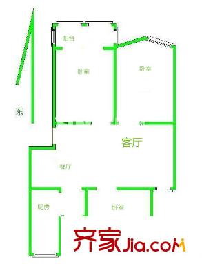 南湖路97號戶型圖戶型圖 3室 3室1廳1衛(wèi)1廚