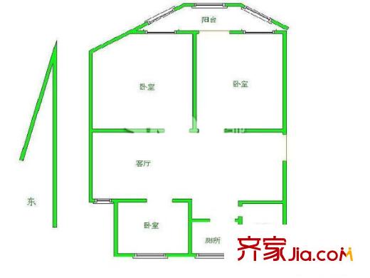 南湖路97號戶型圖戶型圖 3室 3室1廳1衛(wèi)1廚