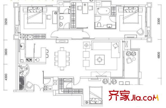 南湖路97號戶型圖戶型圖  4室 4室2廳2衛(wèi)1廚