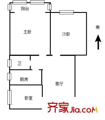 南湖邊小區(qū)戶型圖戶型圖 3室 3室1廳1衛(wèi)1廚