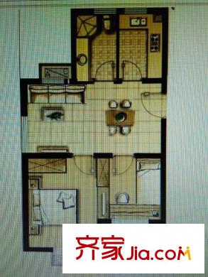 迎賓村戶型圖 戶型圖 2室 2室1廳1衛(wèi)1廚