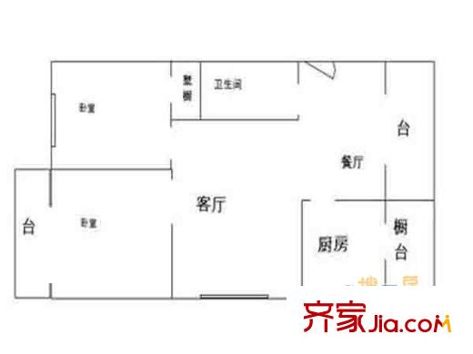 迎賓村戶型圖戶型圖 2室 2室2廳1衛(wèi)1廚
