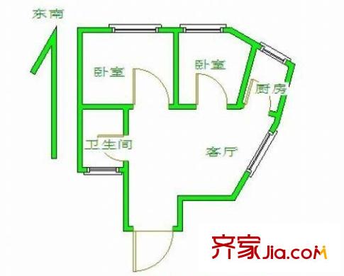 洪武高層戶型圖戶型圖 2室 2室1廳1衛(wèi)1廚