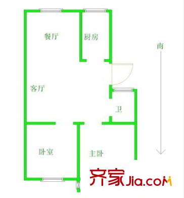 鴻達(dá)新寓戶型圖戶型圖 3室 3室1廳1衛(wèi)1廚