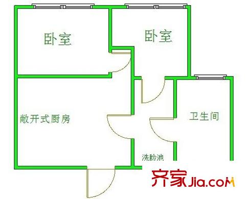 宋都奧體名座戶型圖戶型圖 2室 2室1廳1衛(wèi)1廚