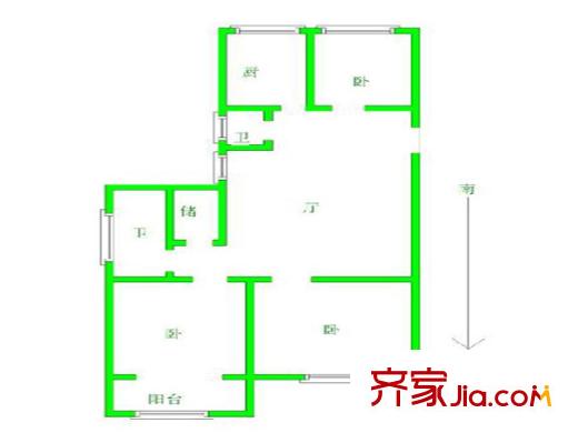 晏公廟西村戶型圖戶型圖 3室 3室1廳1衛(wèi)1廚