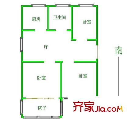 晏公廟西村戶型圖戶型圖 3室   3室1廳1衛(wèi)1廚