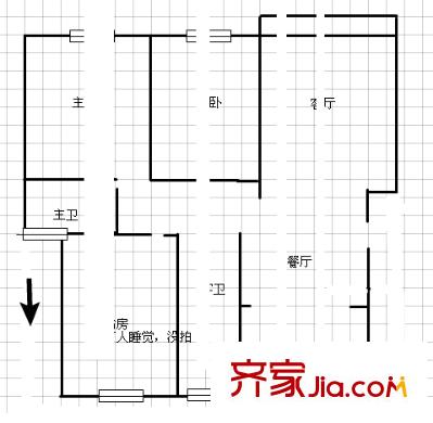 城開(kāi)怡家戶(hù)型圖戶(hù)型圖 3室 3室2廳2衛(wèi)1廚