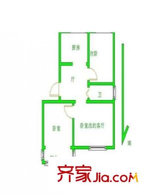 藝苑村戶型圖戶型圖 2室 2室1廳1衛(wèi)1廚