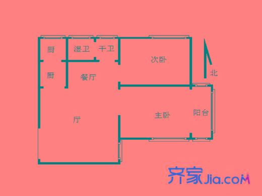 藝苑村戶型圖 戶型圖 2室 2室1廳1衛(wèi)1廚