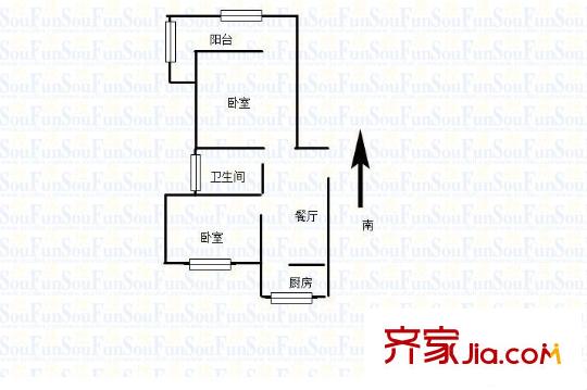 百步坡住宅戶型圖百步坡 2室 戶型圖 2室1廳1衛(wèi)1廚