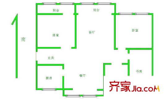 百步坡住宅戶型圖戶型圖 3室 3室1廳1衛(wèi)1廚