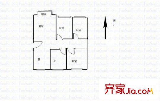 昆侖山莊 3室 戶型圖
