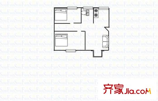 昆侖山莊 2室 戶型圖