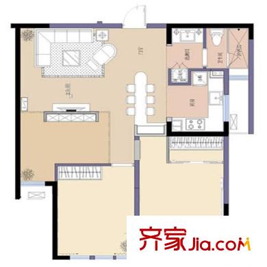 棲庭戶型圖戶型圖 2室 2室2廳1衛(wèi)1廚