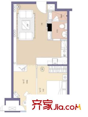 棲庭戶型圖戶型圖 2室 2室2廳1衛(wèi)1廚