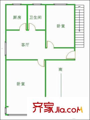 茶亭村戶型圖戶型圖 2室 2室1廳1衛(wèi)1廚