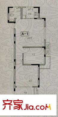 鐘鼎雅居戶型圖一期3-4號樓標(biāo)準(zhǔn)層A1戶型 2室2廳1衛(wèi)1廚