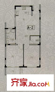 鐘鼎雅居戶型圖一期3-4號樓標(biāo)準(zhǔn)層A2戶型 2室2廳1衛(wèi)1廚