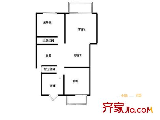 南苑宇園戶型圖戶型圖 2室2廳2衛(wèi)1廚