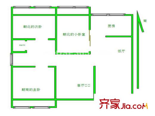 繽紛家園戶型圖戶型圖 3室 3室2廳1衛(wèi)1廚