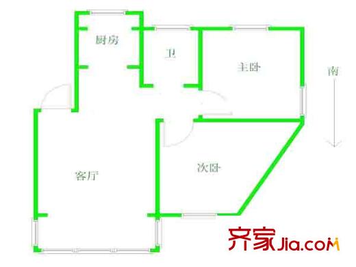 繽紛家園戶型圖戶型圖 2室 2室1廳1衛(wèi)1廚