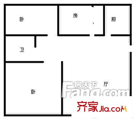建安小區(qū)戶型圖3室戶型圖 3室1廳1衛(wèi)1廚