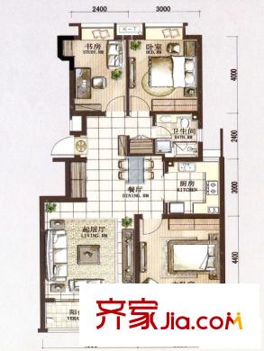 金基月亮灣戶(hù)型圖戶(hù)型圖 3室 3室2廳1衛(wèi)1廚