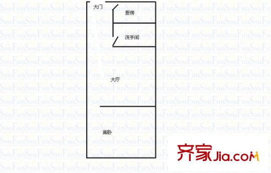 百通建安小區(qū) 1室 戶型圖