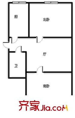 百通建安小區(qū) 2室 戶型圖